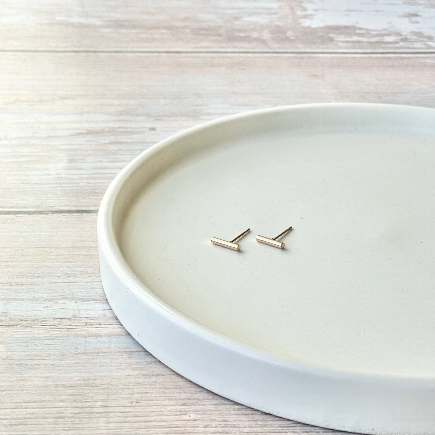 Bar Stud Earrings | Gold