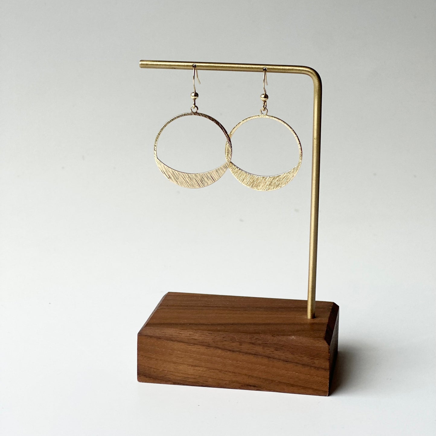 Brushed Hoop Earrings | Gold Large