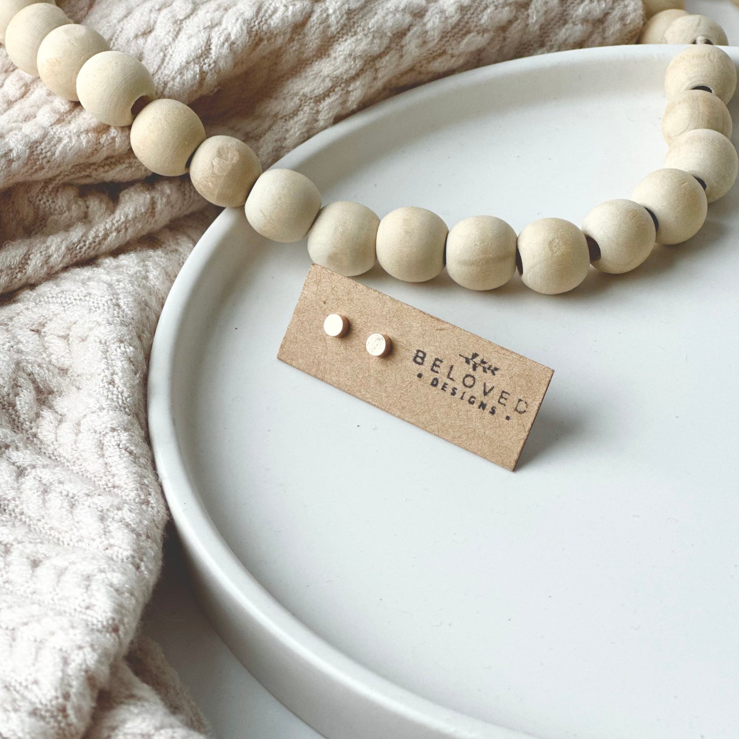 Disc Stud Earrings | Gold