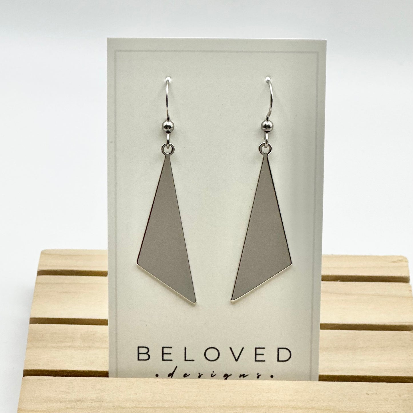 Triangle Earrings | Rhodium