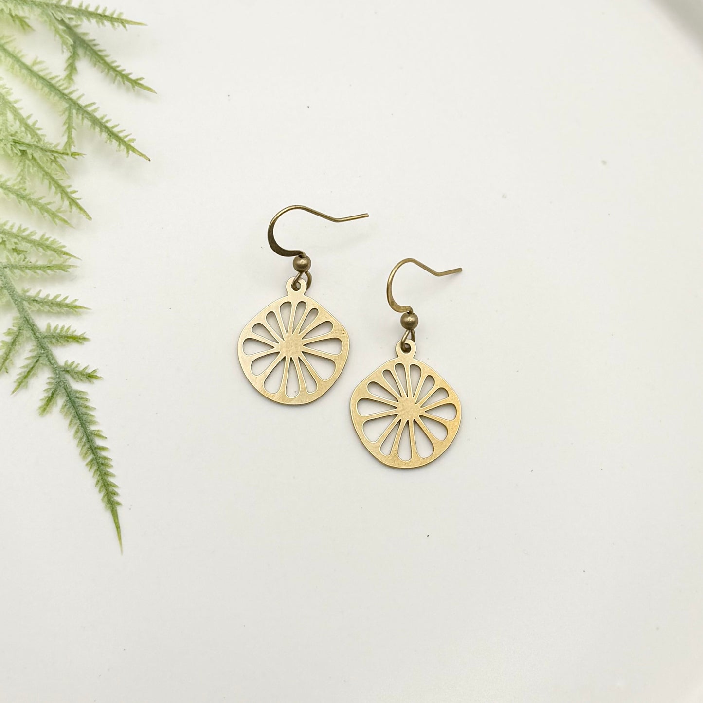 Brass Citrus Earrings