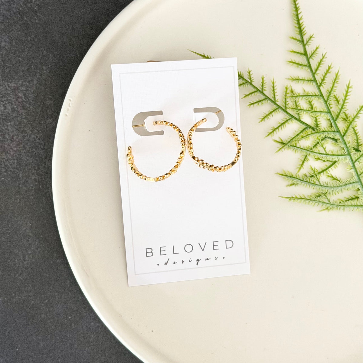 Wreath Hoop Earrings | Gold