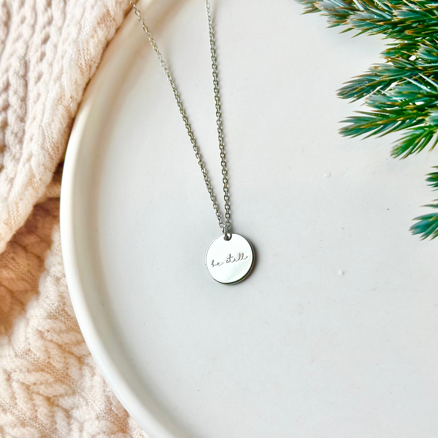 Be Still Necklace - Rhodium Plated