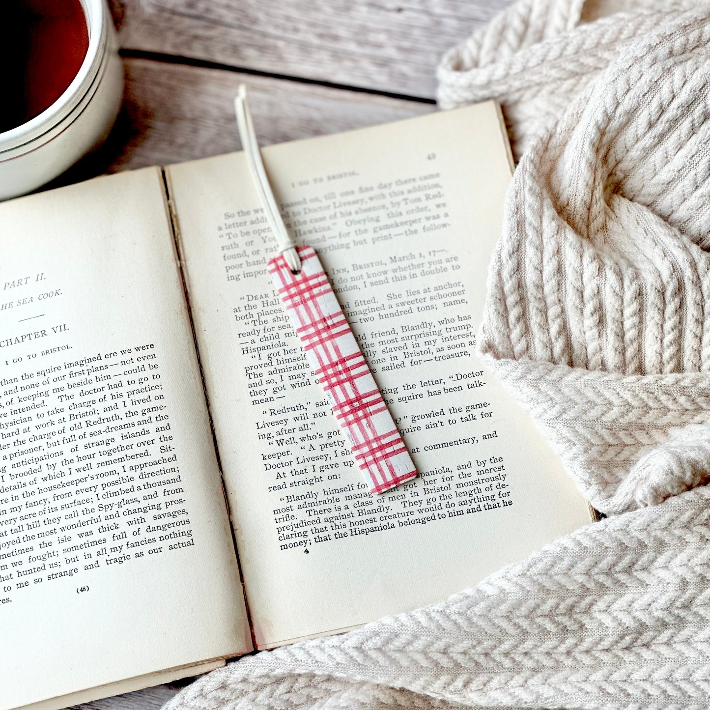 Leather Bookmark - Holiday Plaids