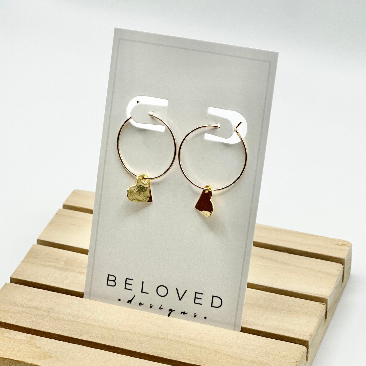 Heart + Hoop Earrings | Gold