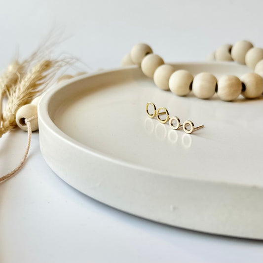 Open Circle Stud Earrings | Gold