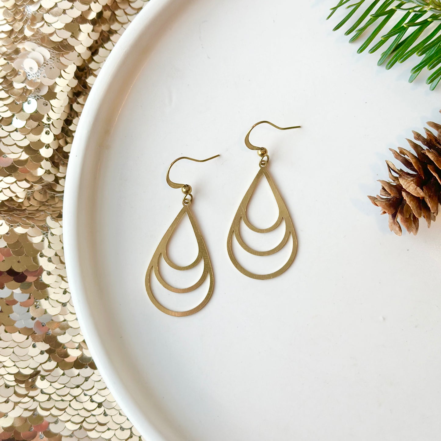 Brass Teardrop Earrings