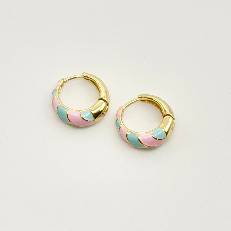 Pink + Blue Stripe Huggies | Gold