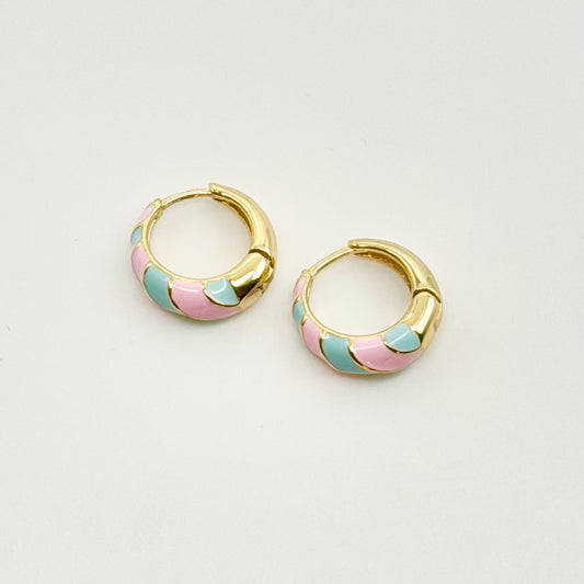 Pink + Blue Stripe Huggies | Gold