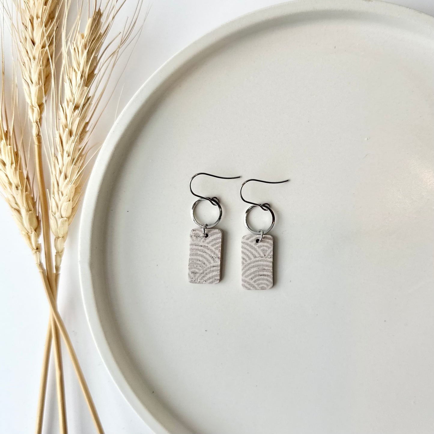 Neutral Rainbows Cork Leather + Hoop Earrings