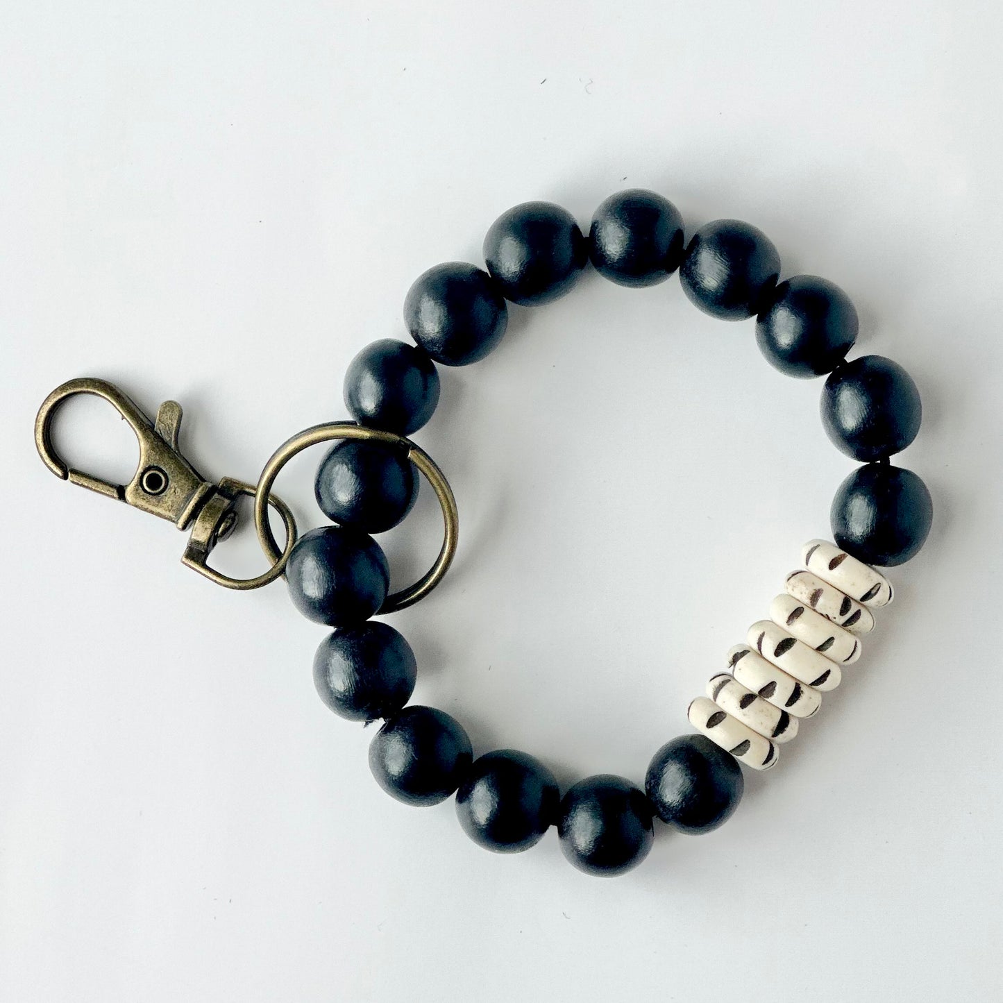 Bone + Wood Bead Wristlet