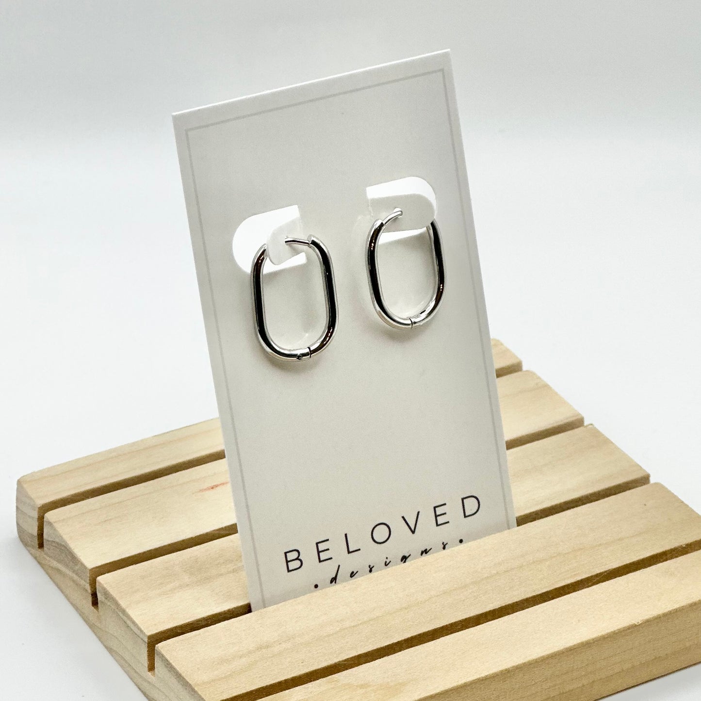 Oval Huggies | Rhodium