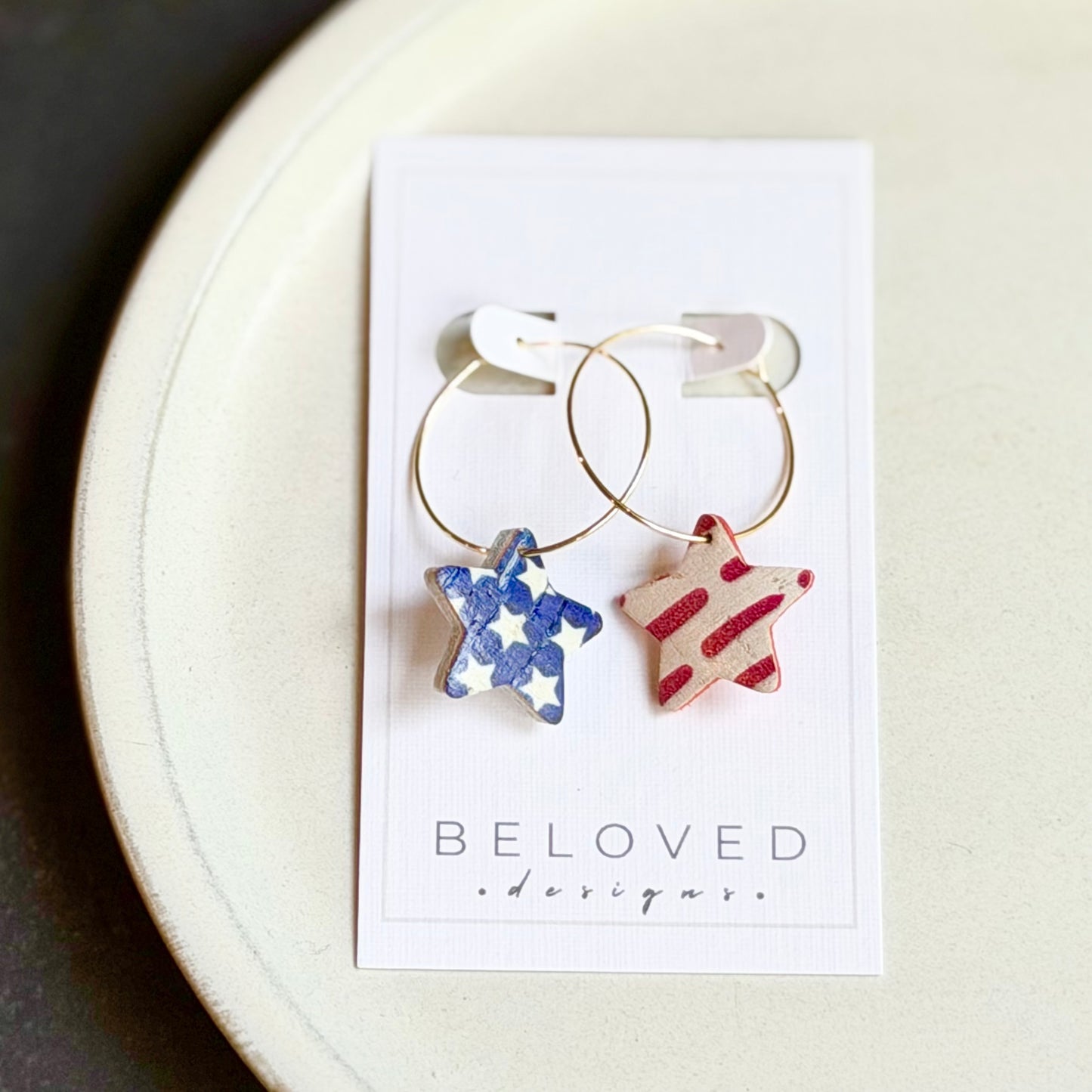 Cork Leather Stars + Hoops Earrings | Stars + Dotted Stripes