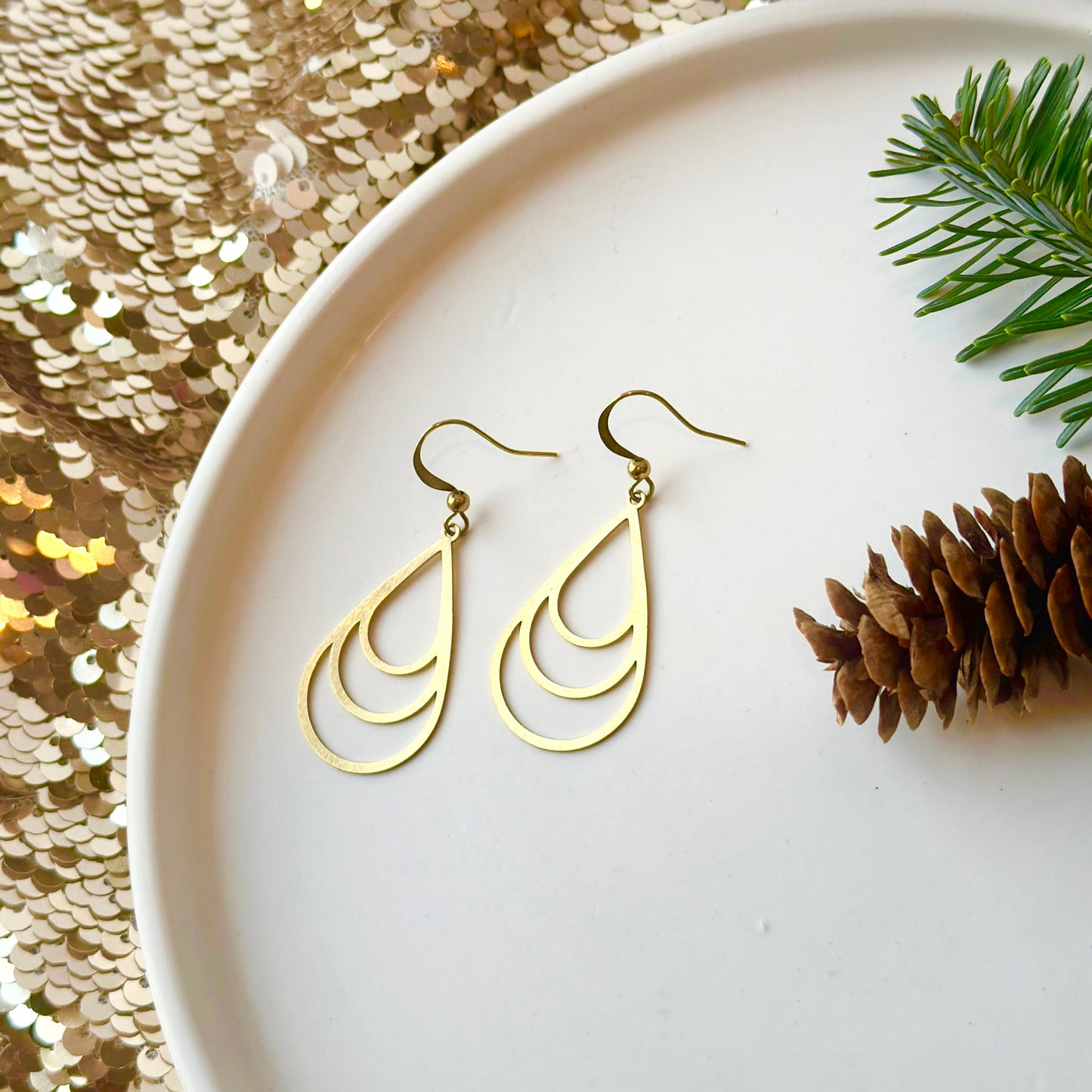 Brass Teardrop Earrings