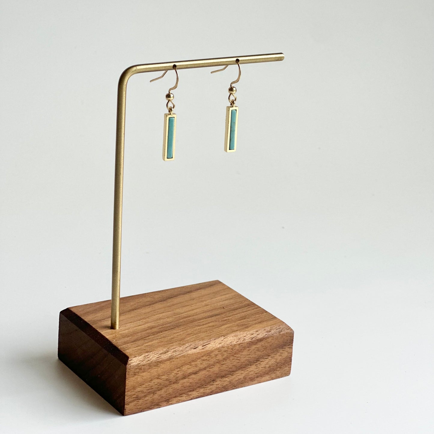 Gold Howlite Bar Earrings