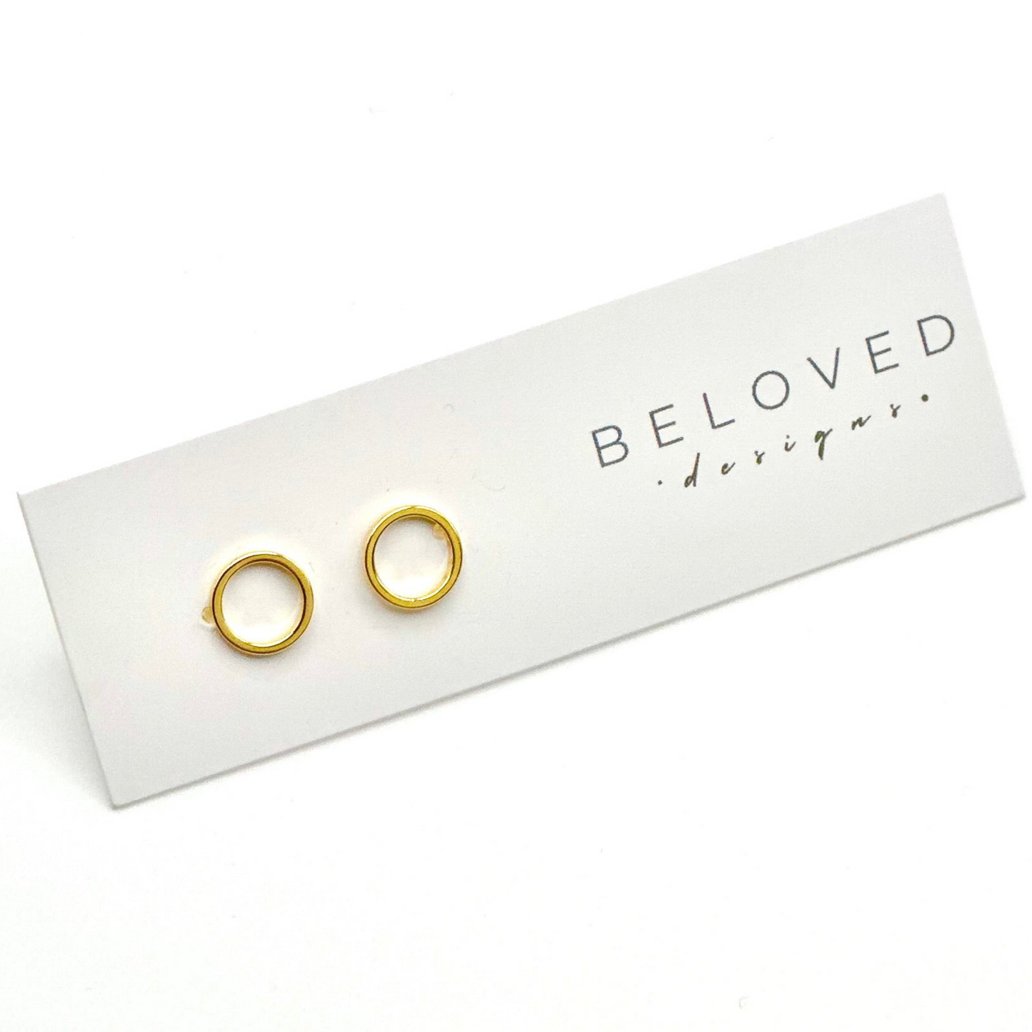 Open Circle Stud Earrings | Gold