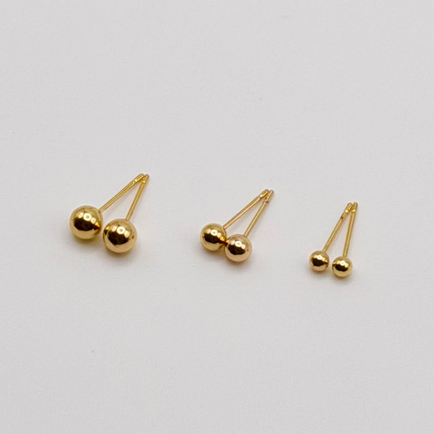 Ball Stud Earrings | Gold