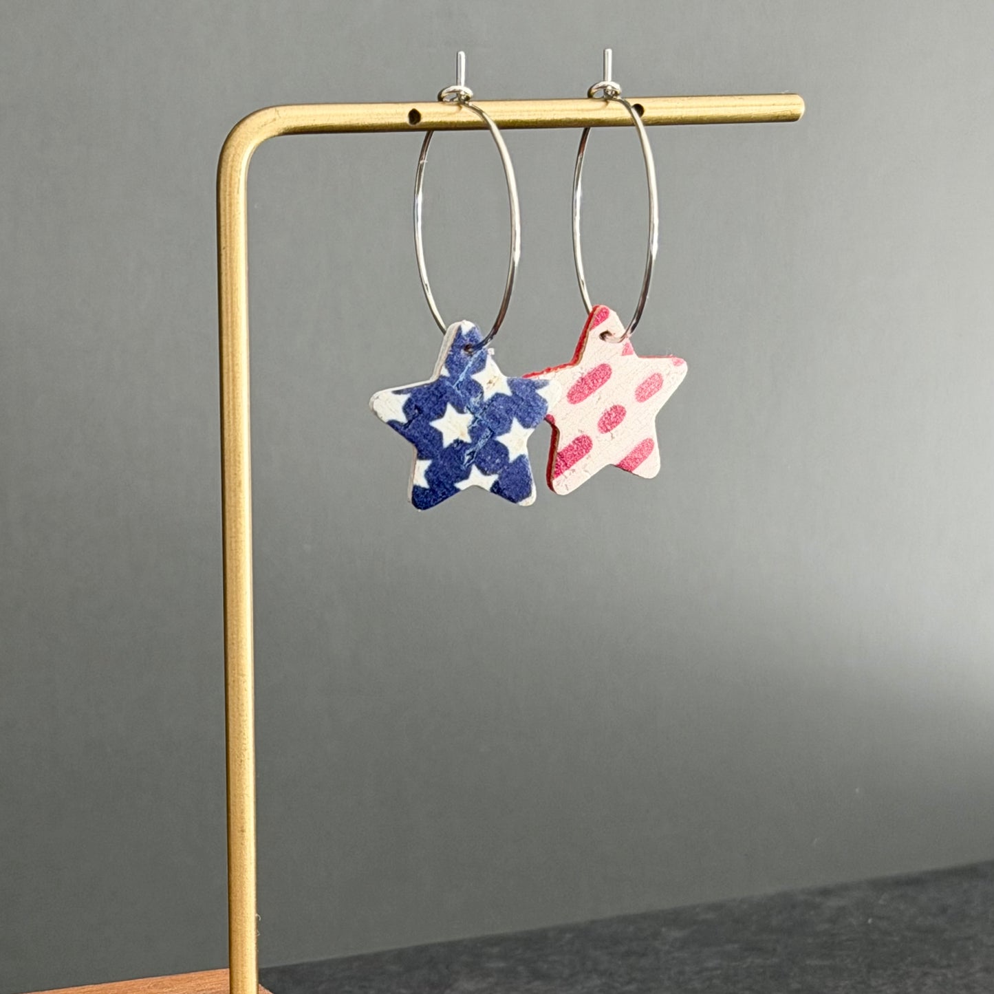 Cork Leather Stars + Hoops Earrings | Stars + Dotted Stripes