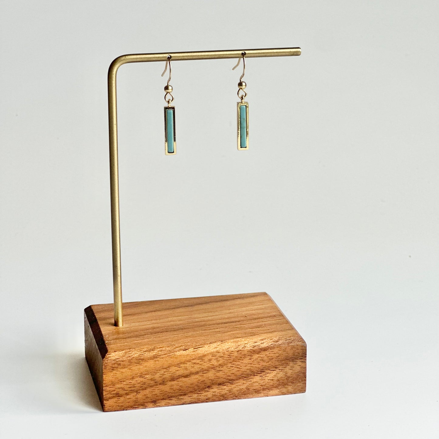 Gold Howlite Bar Earrings