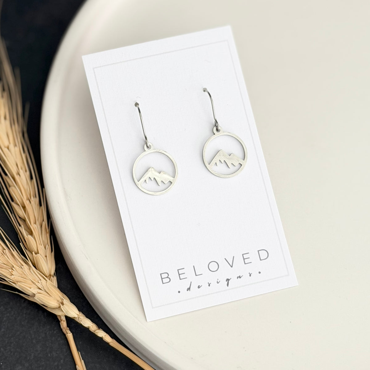 Mountain Earrings | Small Rhodium
