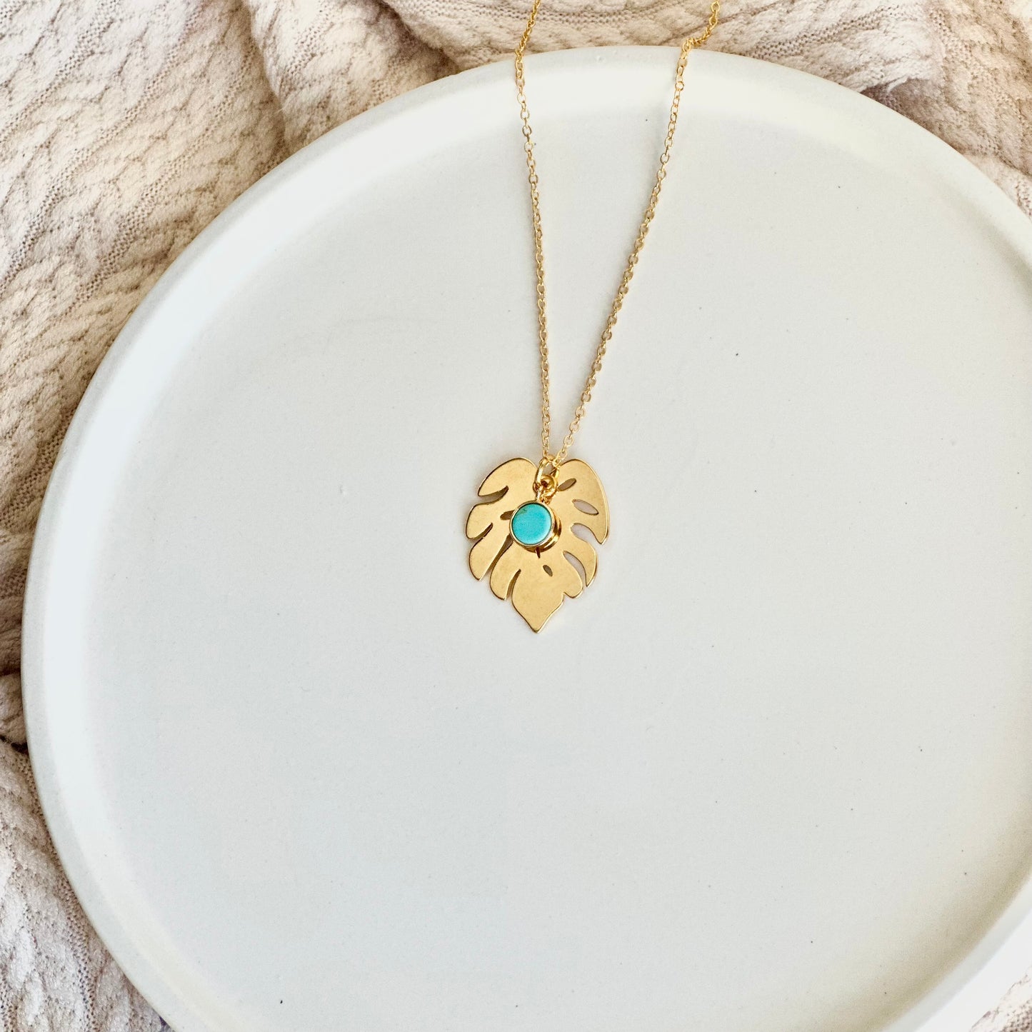 Gold Monstera Necklace