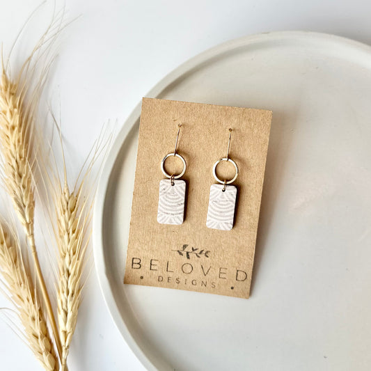 Neutral Rainbows Cork Leather + Hoop Earrings