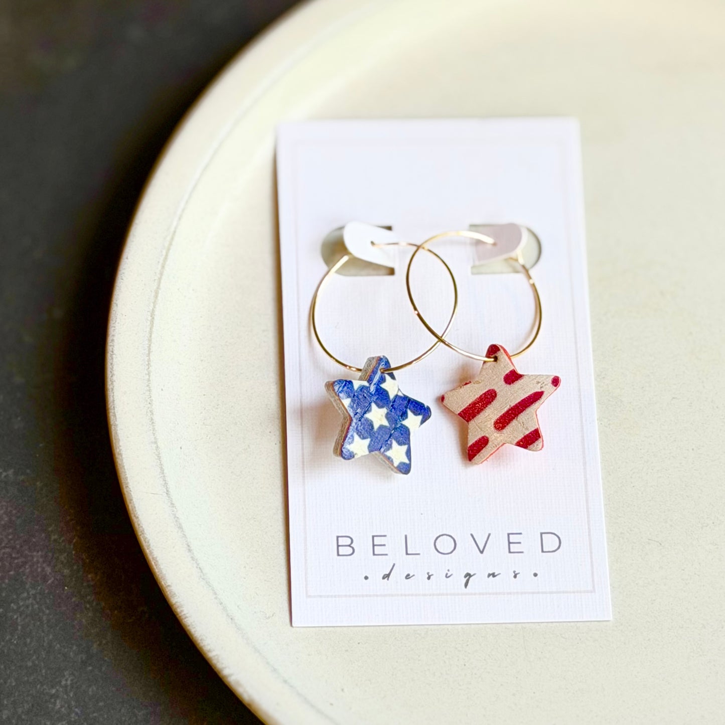 Cork Leather Stars + Hoops Earrings | Stars + Dotted Stripes
