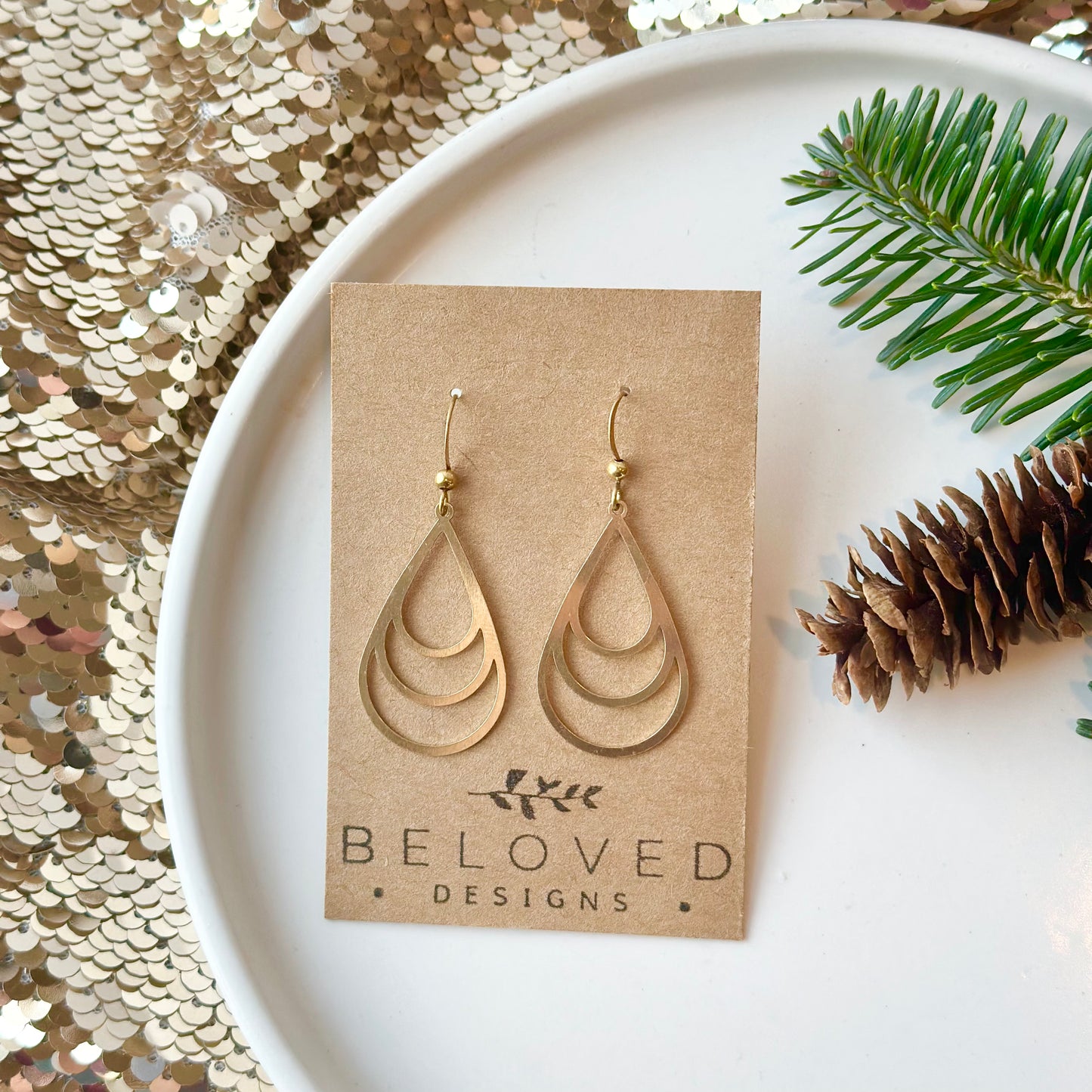 Brass Teardrop Earrings