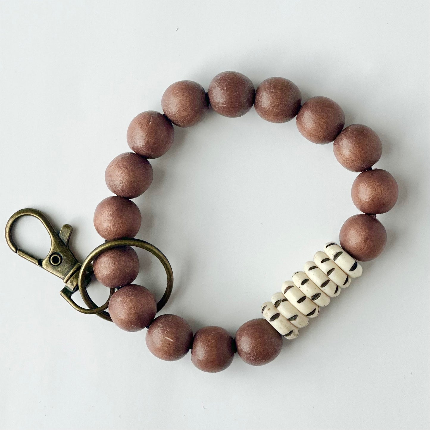 Bone + Wood Bead Wristlet