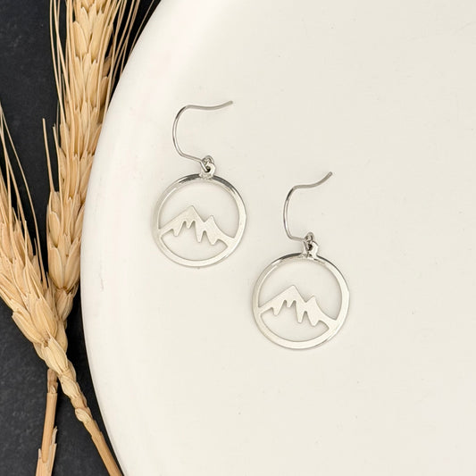 Mountain Earrings | Rhodium