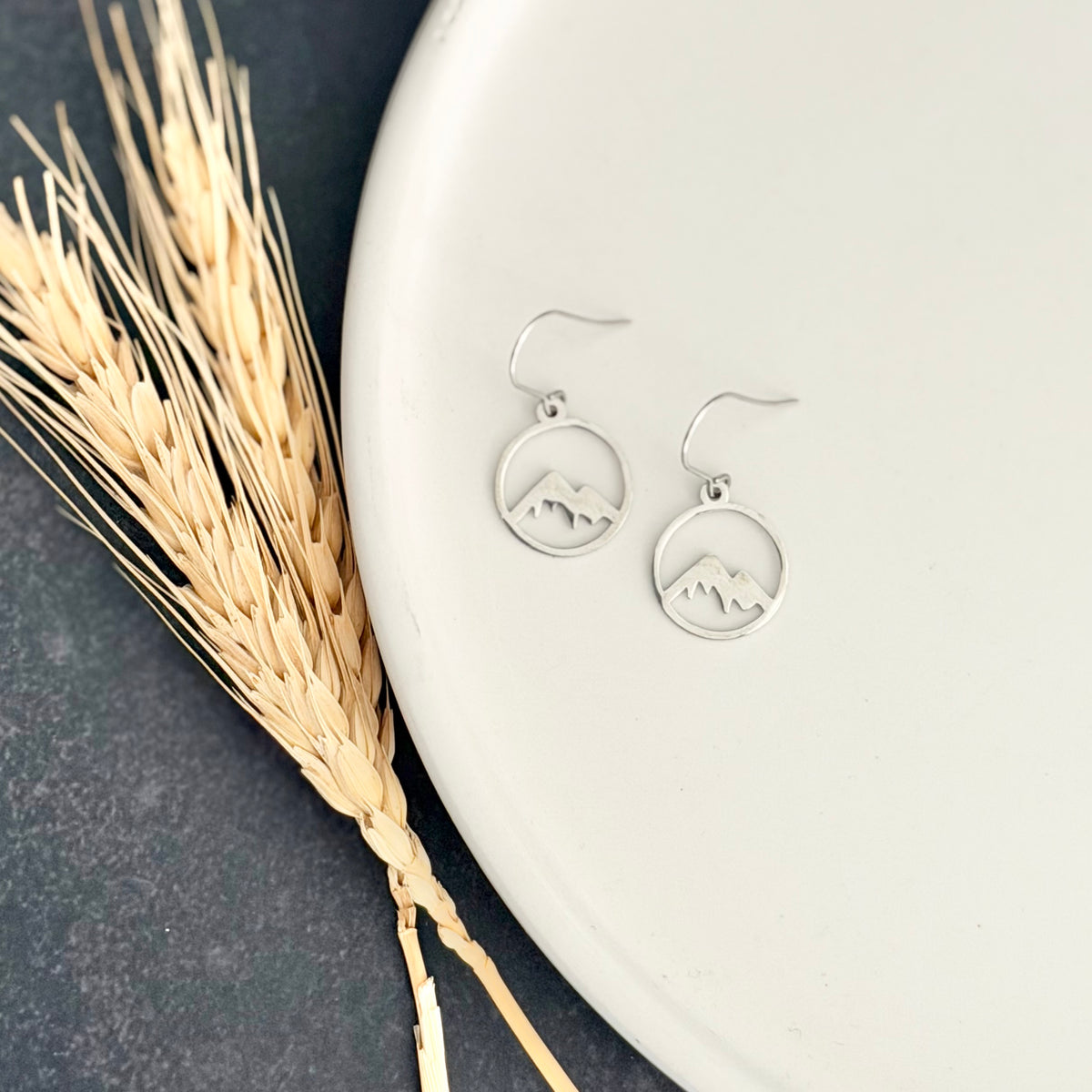 Mountain Earrings | Small Rhodium