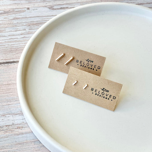 Bar Stud Earrings | Gold
