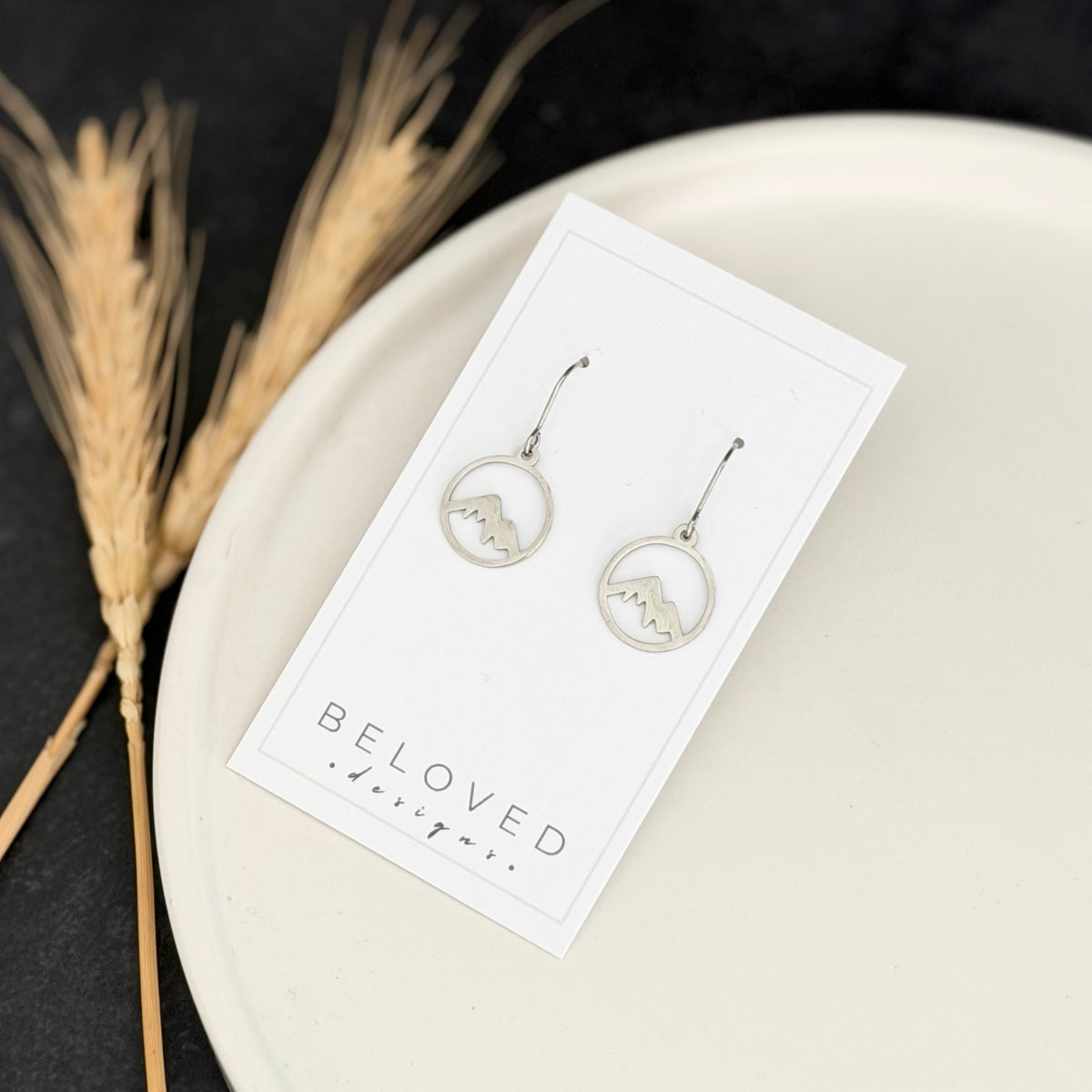 Mountain Earrings | Small Rhodium