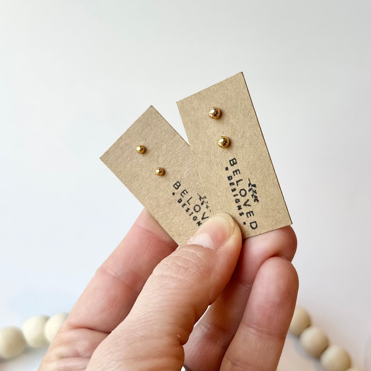 Gold Ball Stud Earrings