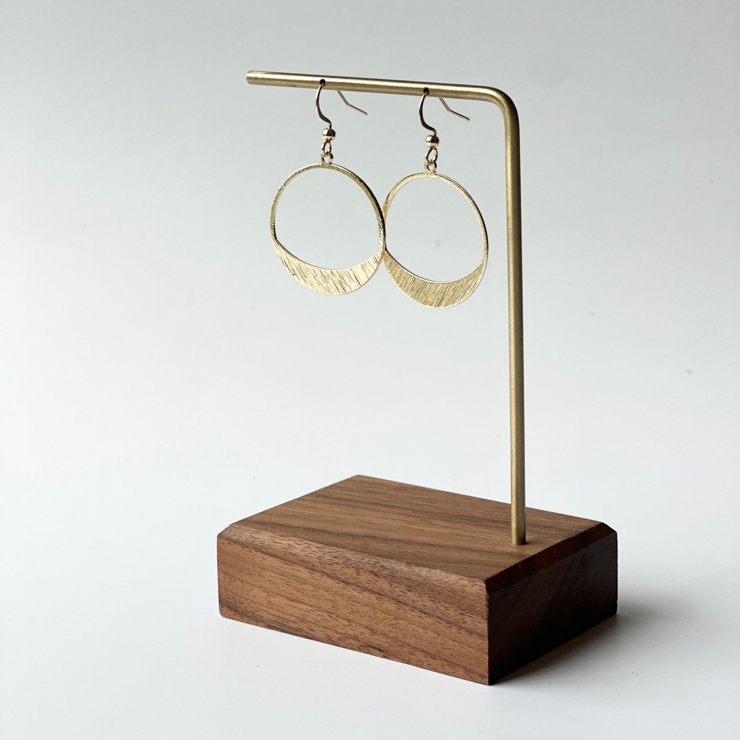 Brushed Brass Hoop Earrings ~ Large