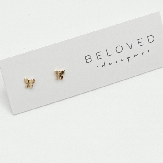 Butterfly Stud Earrings | Gold