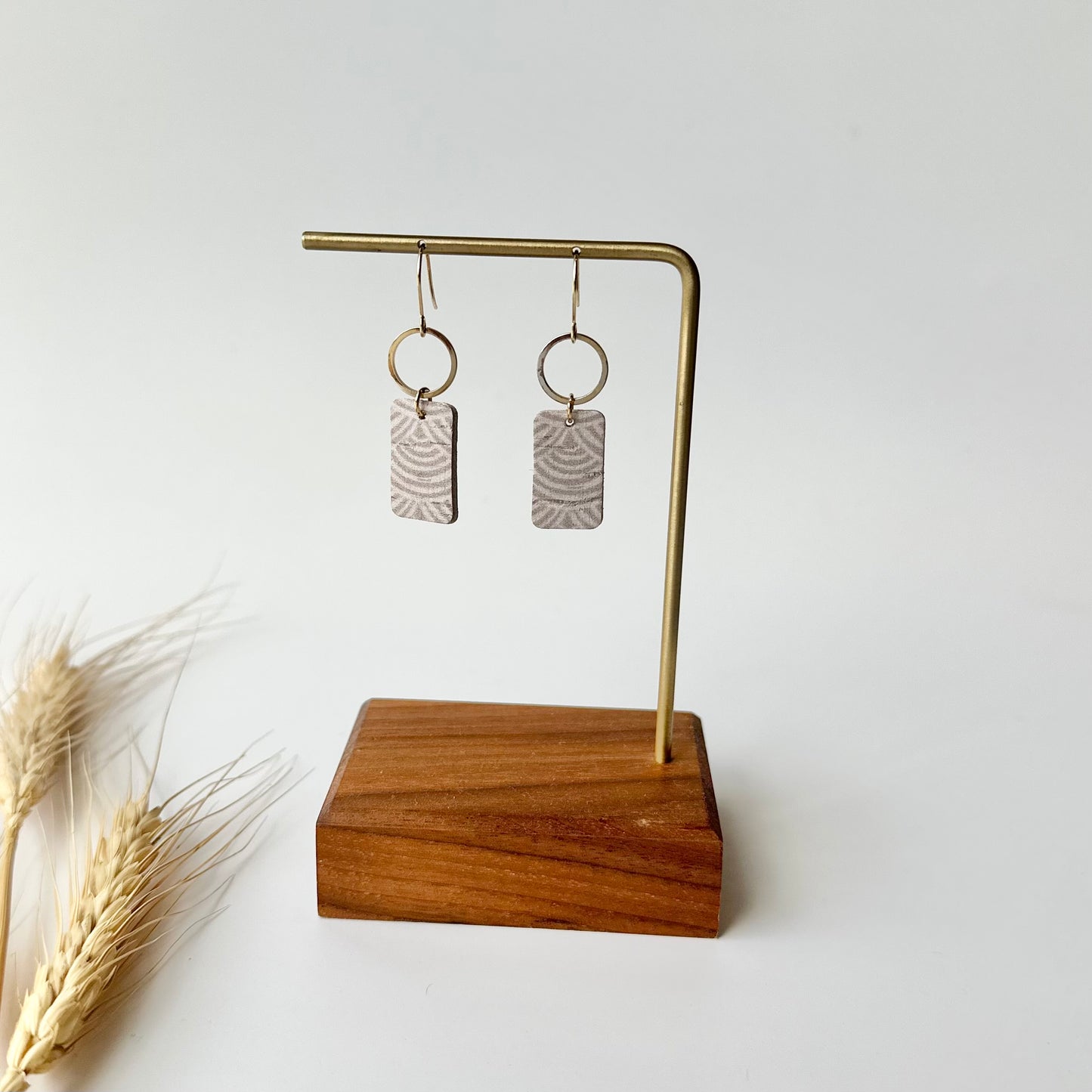 Neutral Rainbows Cork Leather + Hoop Earrings