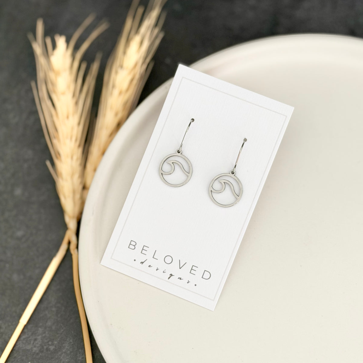 Wave Earrings | Small Rhodium