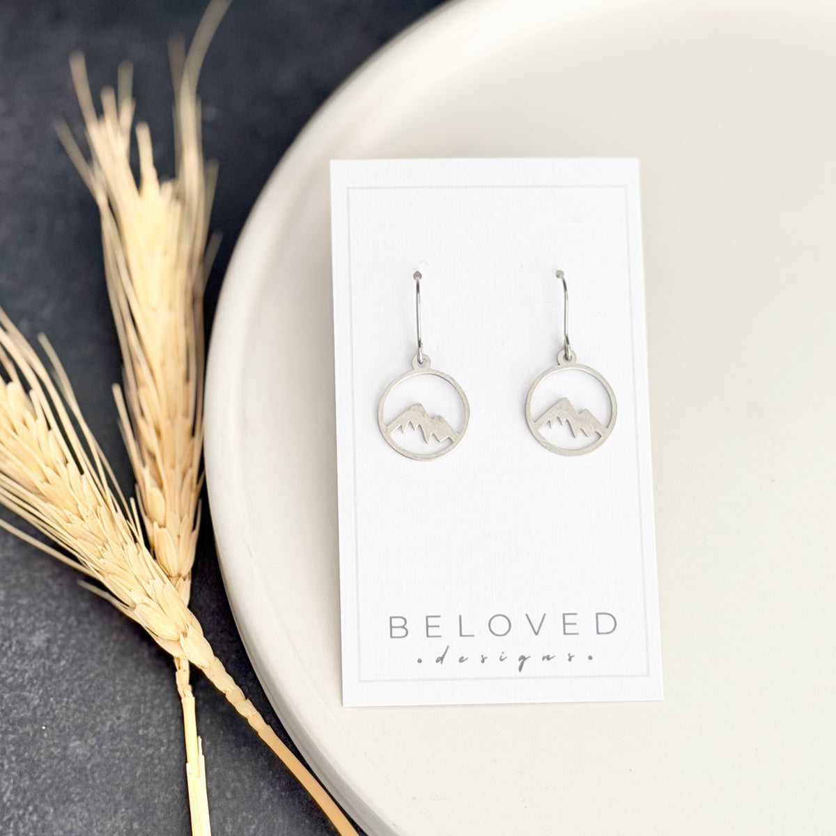 Mountain Earrings | Small Rhodium