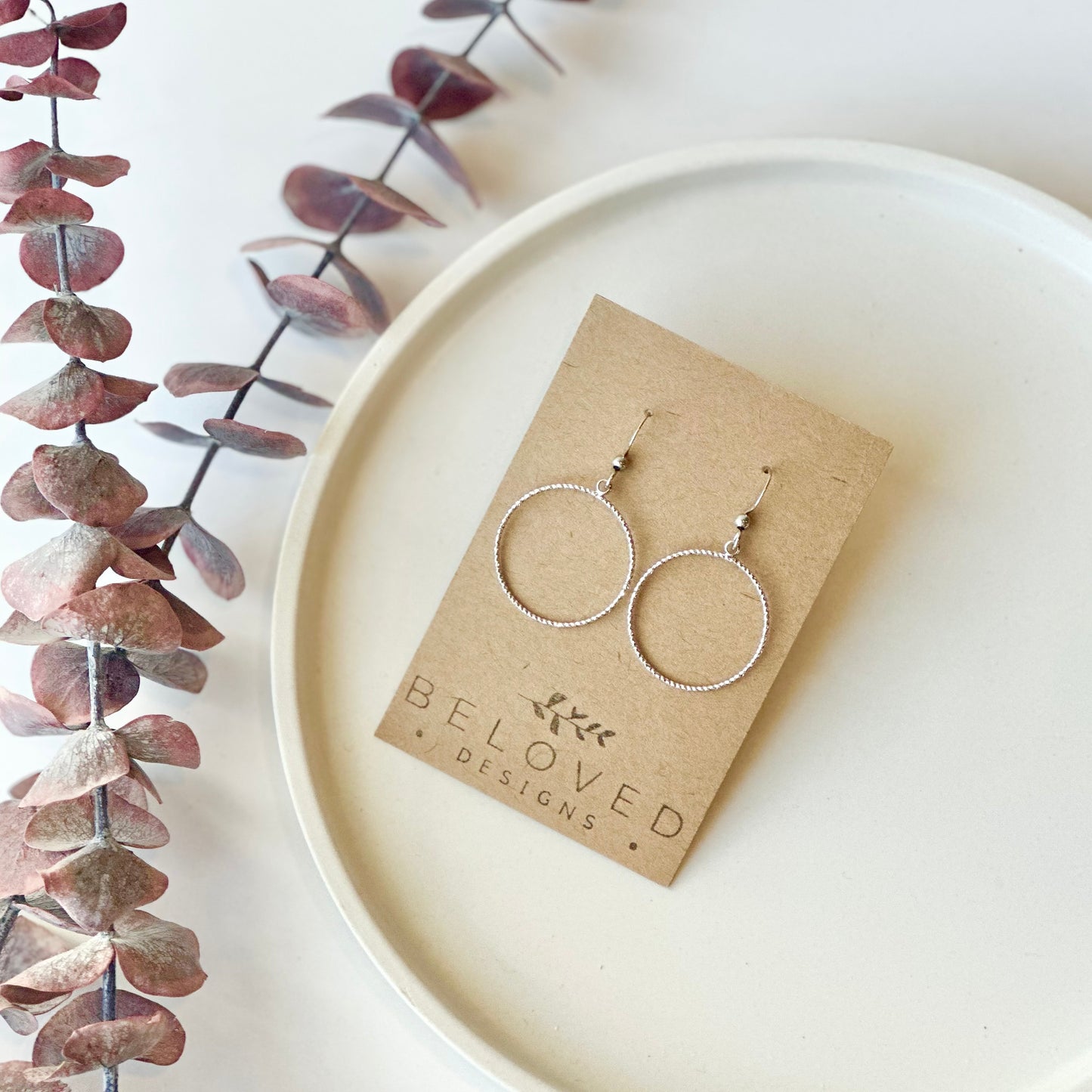 Twisted Silver Plated Hoop Earrings