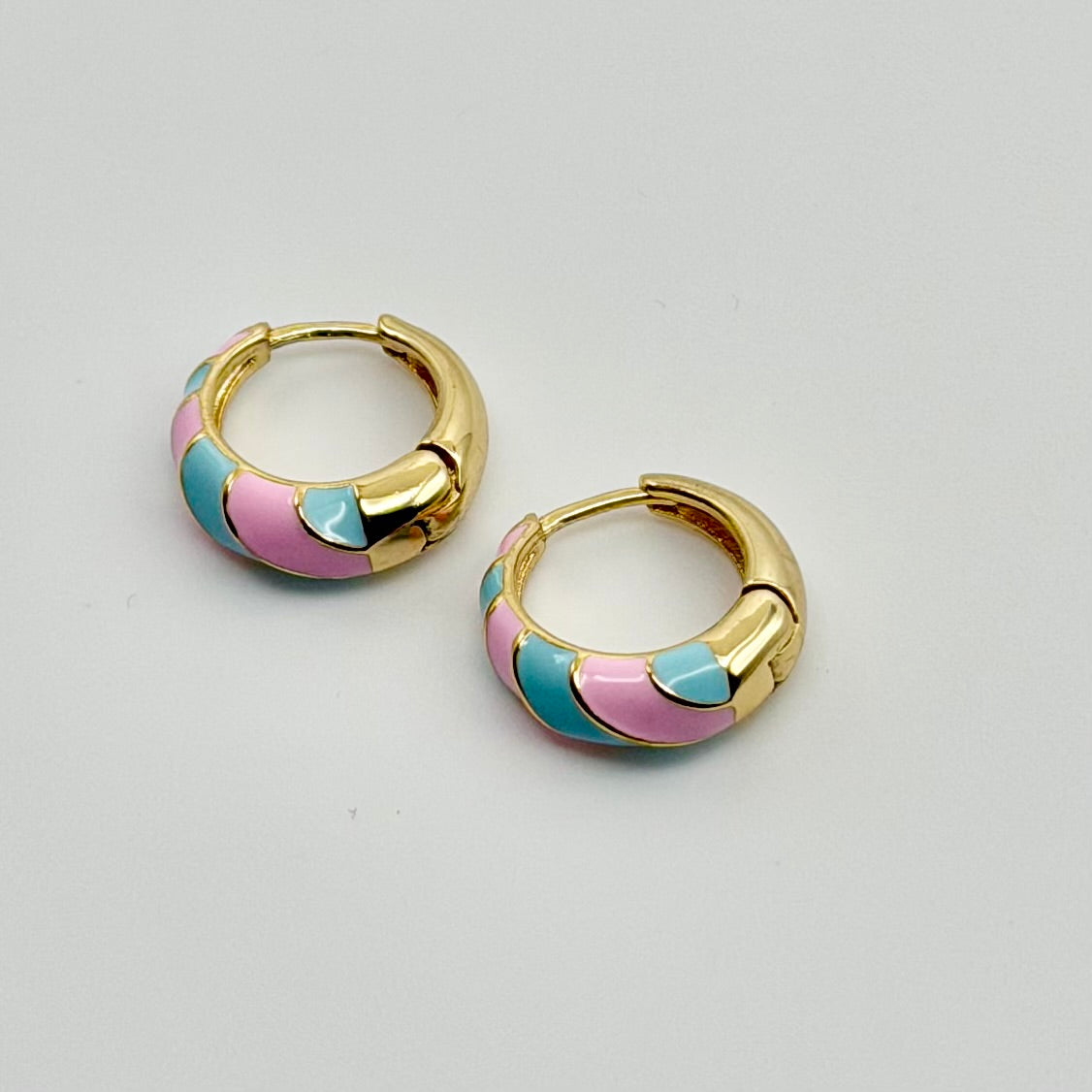 Pink + Blue Stripe Huggies | Gold