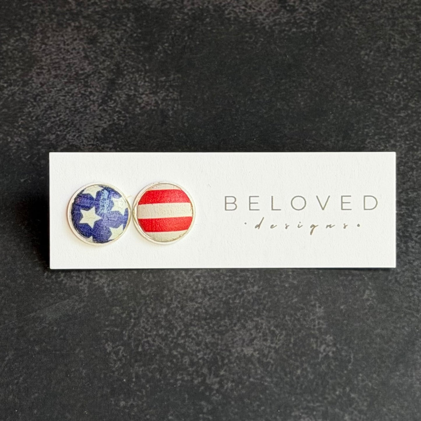 Cork Leather Stud Earrings | Stars + Stripes