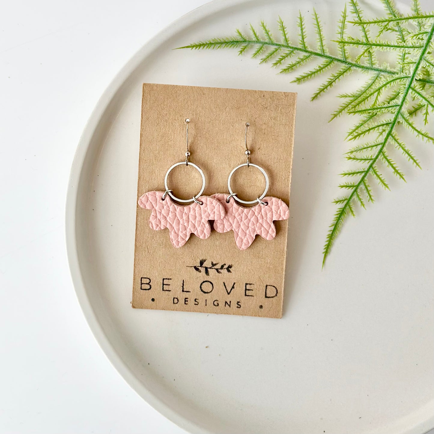 Sweet Pink Leather Earrings