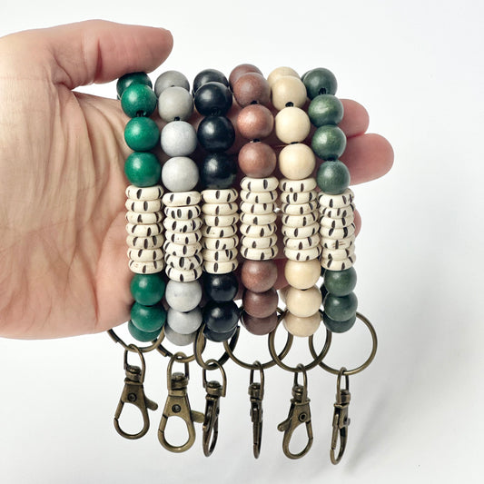 Bone + Wood Bead Wristlet