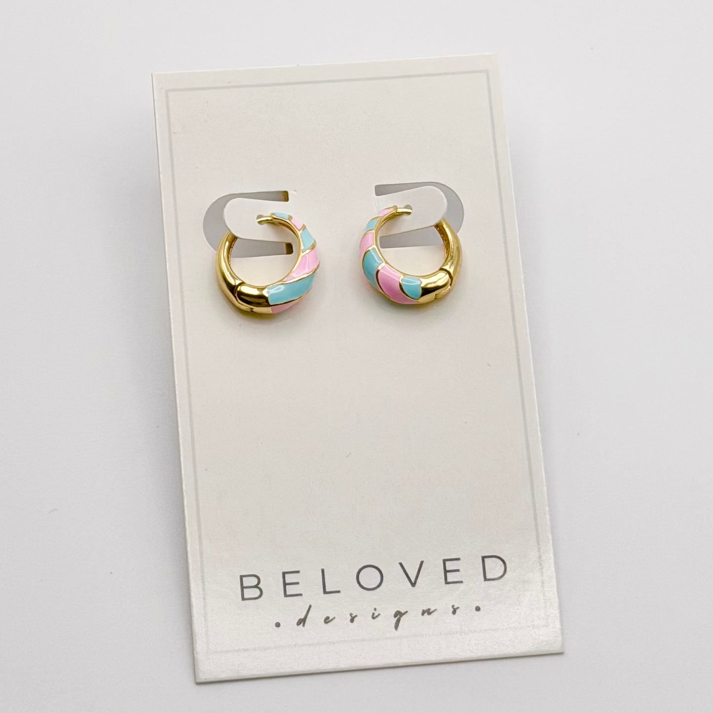 Pink + Blue Stripe Huggies | Gold