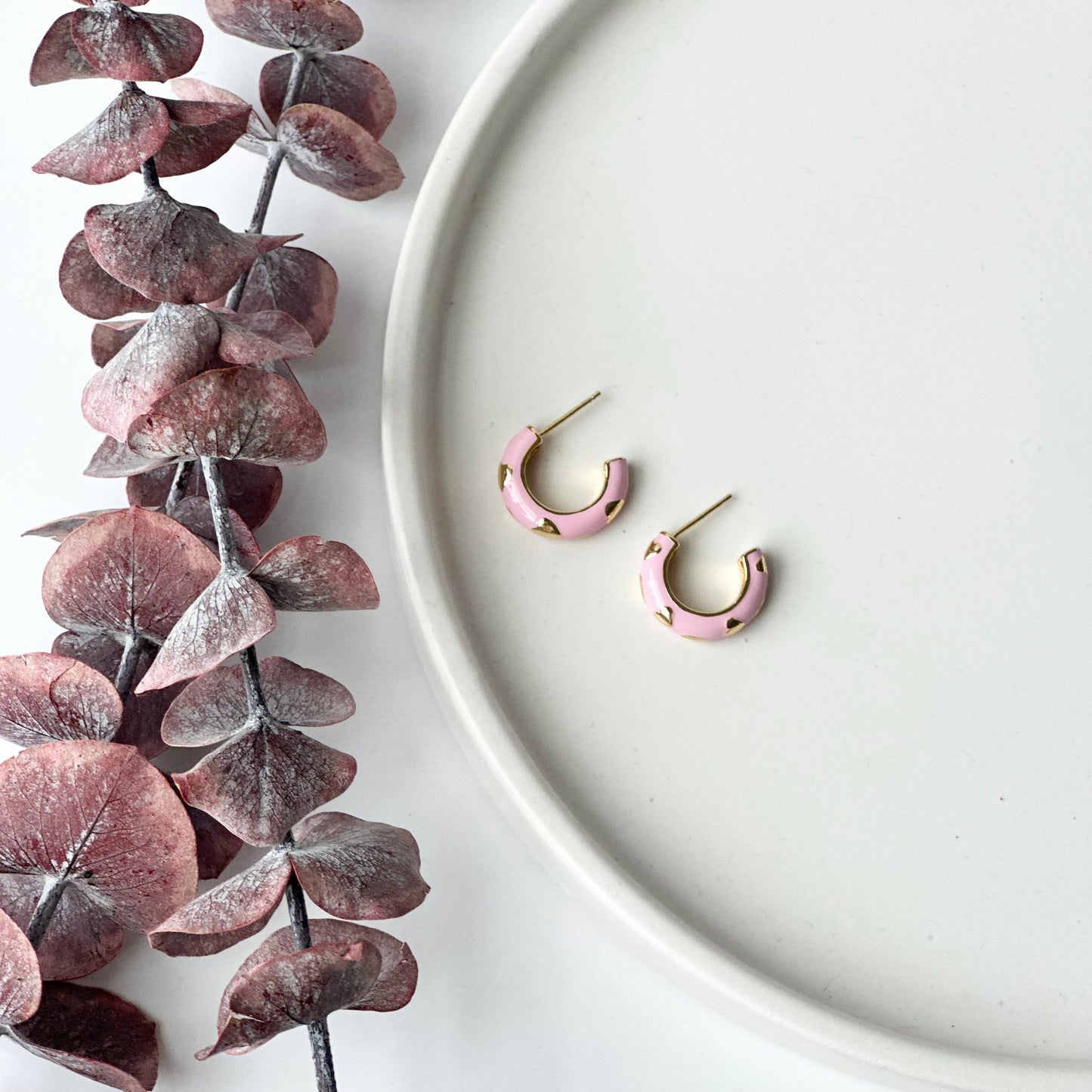 Pink Heart Post Earrings