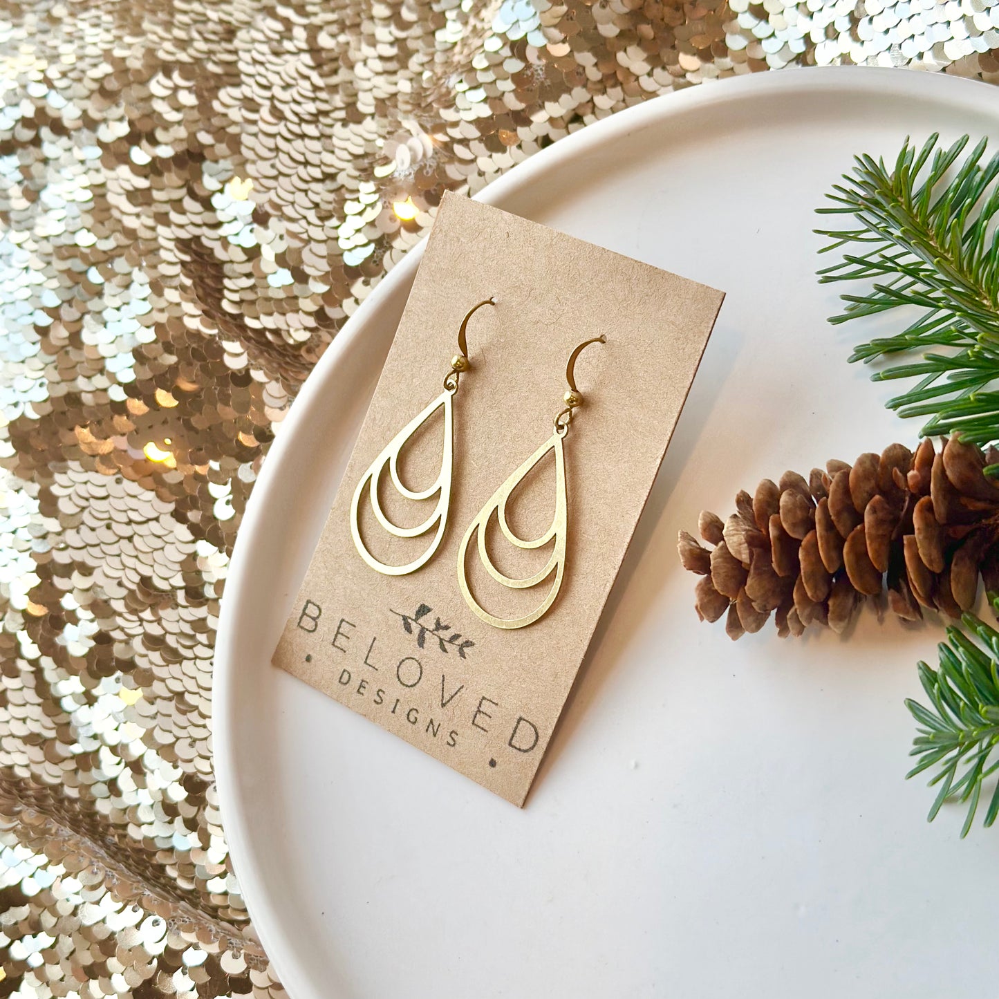 Brass Teardrop Earrings