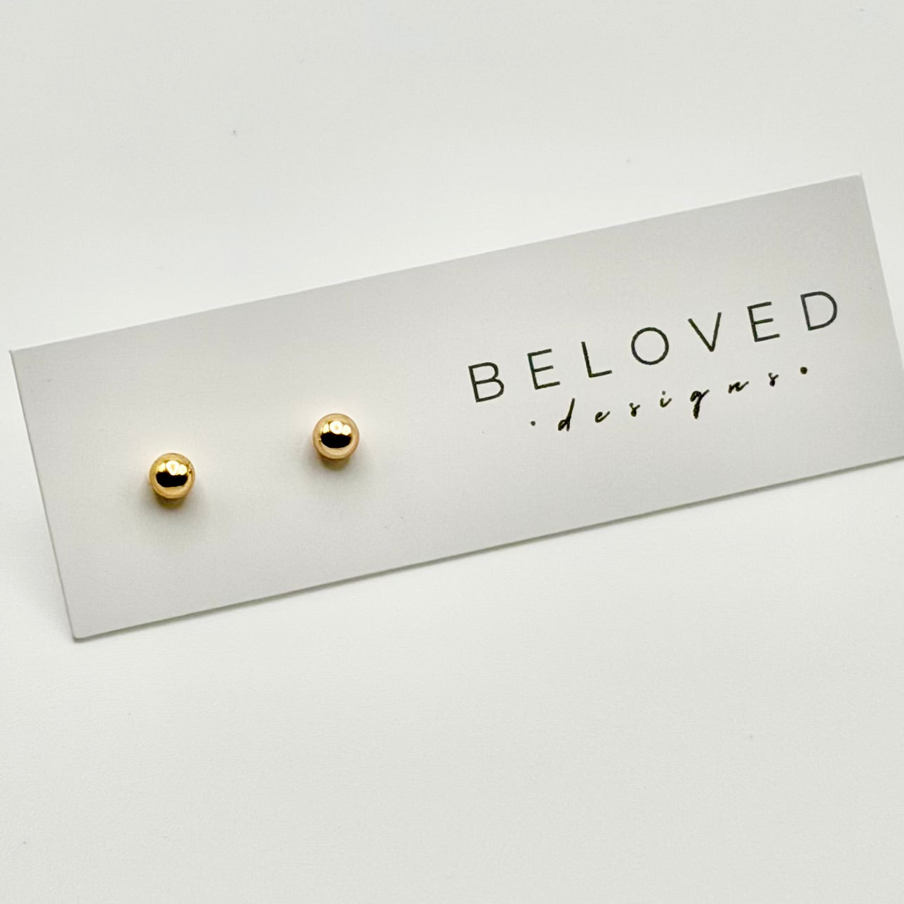 Ball Stud Earrings | Gold