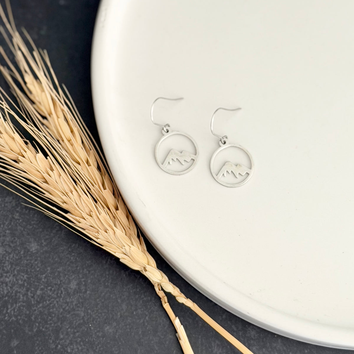 Mountain Earrings | Small Rhodium