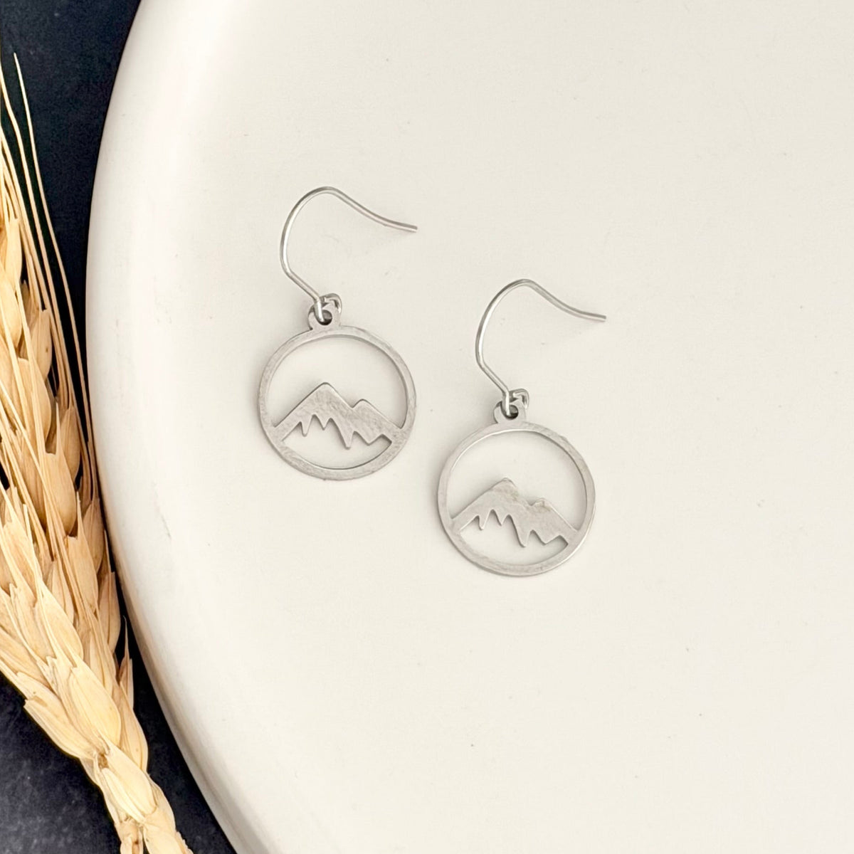 Mountain Earrings | Small Rhodium